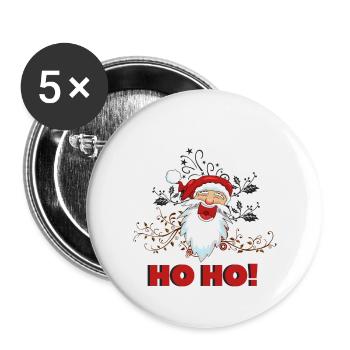 Weihnacht Weihnachten Weihnacht Weihnachten - Buttons klein 25 mm (5er Pack) - Weiß - Vorne