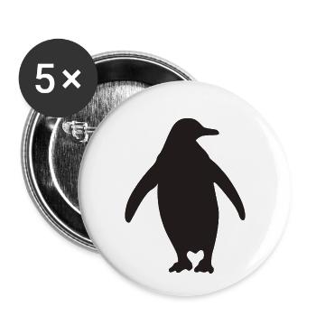 Pinguin - Buttons klein 25 mm (5er Pack) - Weiß - Vorne