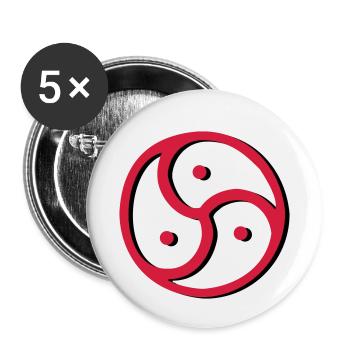 Triskelion - Triskele dual-color - Buttons klein 25 mm (5er Pack) - Weiß - Vorne