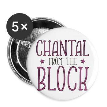 Chantal from the block star gift idea - Buttons small 1''/25 mm (5-pack) - white - Front