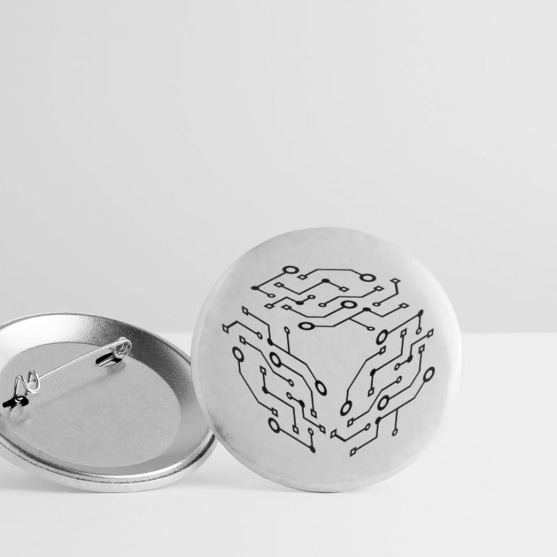 cool pattern logo circuit wire data microchip Buttons small 1''/25 mm (5-pack)