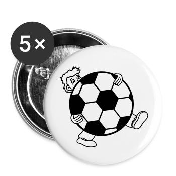 soccer sport club huge kicker goal ball ball - Buttons small 1''/25 mm (5-pack) - white - Front