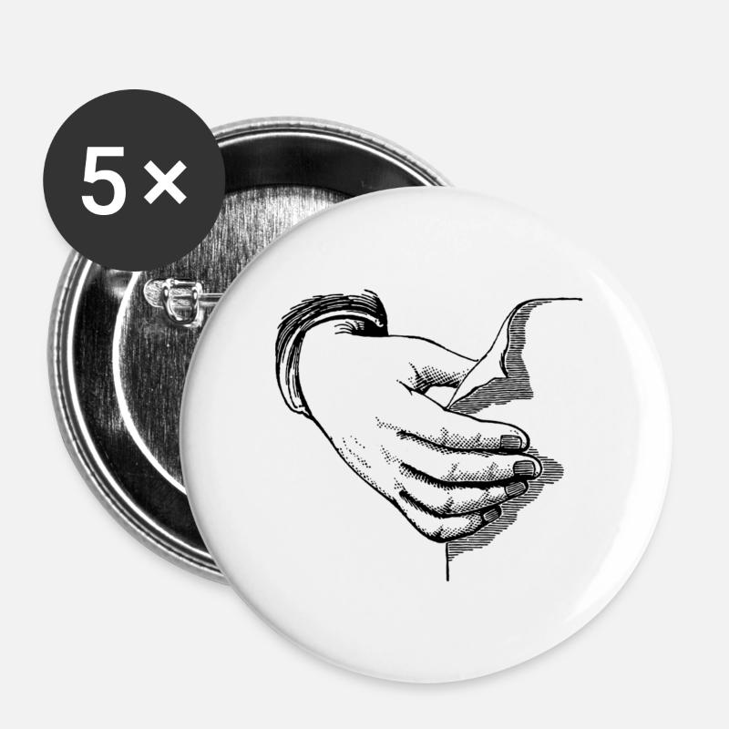 hand - Buttons small 1''/25 mm (5-pack) - white