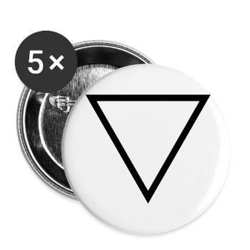 Dreieck - Buttons klein 25 mm (5er Pack) - Weiß - Vorne