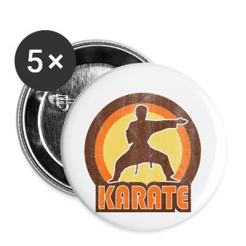 Karate - Buttons klein 25 mm (5er Pack) - Weiß - Vorne