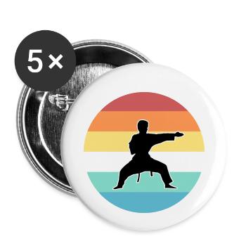 Karate - Buttons klein 25 mm (5er Pack) - Weiß - Vorne