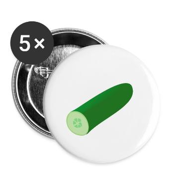 Gurke - Buttons klein 25 mm (5er Pack) - Weiß - Vorne