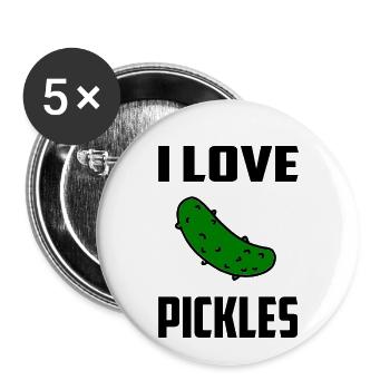 J’aime les cornichons - Lot de 5 petits badges (25 mm) - blanc - Devant