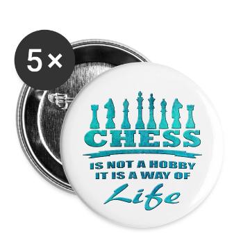 Schach - Buttons klein 25 mm (5er Pack) - Weiß - Vorne