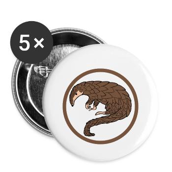 Pangolin pine cone animal - Buttons small 1''/25 mm (5-pack) - white - Front