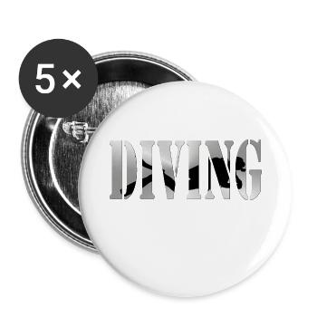 Plongée - Lot de 5 petits badges (25 mm) - blanc - Devant
