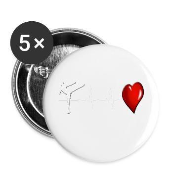 Kickboxen - Buttons klein 25 mm (5er Pack) - Weiß - Vorne