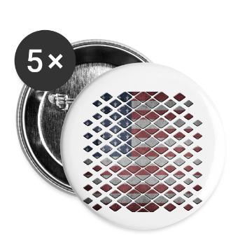 Amerika - Buttons klein 25 mm (5er Pack) - Weiß - Vorne