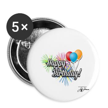 Birthday Birthday Gift Gift - Buttons small 1''/25 mm (5-pack) - white - Front