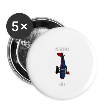 avion - Lot de 5 petits badges (25 mm) - blanc - Devant