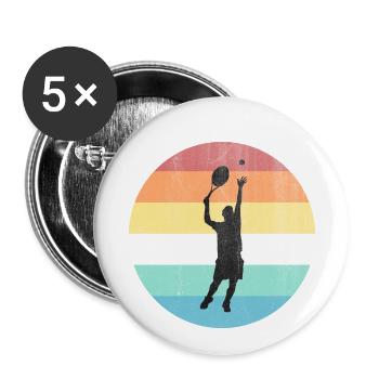 Tennis - Buttons klein 25 mm (5er Pack) - Weiß - Vorne