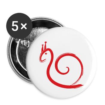 escargot - Lot de 5 petits badges (25 mm) - blanc - Devant