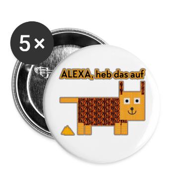 Alexa, heb das auf! - Buttons klein 25 mm (5er Pack) - Weiß - Vorne
