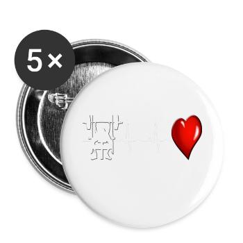 Presses - Lot de 5 petits badges (25 mm) - blanc - Devant
