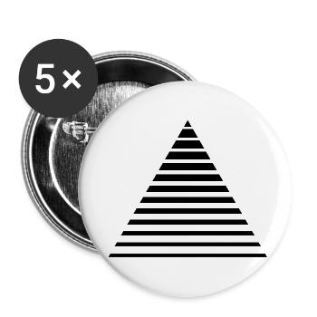 Dreieck aus Linien - Buttons klein 25 mm (5er Pack) - Weiß - Vorne