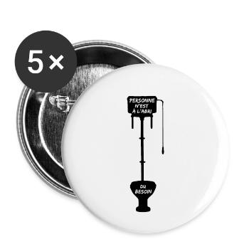 NO ONE IS PROTECTED FROM NEED - Word Games - Buttons small 1''/25 mm (5-pack) - white - Front