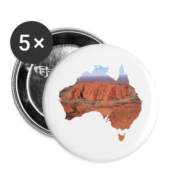 Australien - Buttons klein 25 mm (5er Pack) - Weiß - Vorne