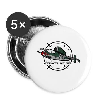 Heinkel He 162 Salamander Spatz Volksjäger - Buttons klein 25 mm (5er Pack) - Weiß - Vorne