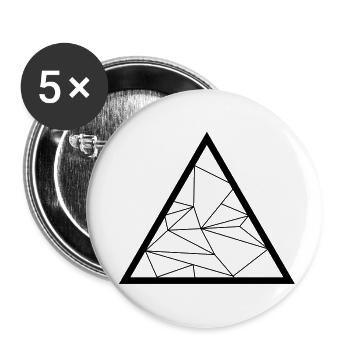 Dreieck - Buttons klein 25 mm (5er Pack) - Weiß - Vorne
