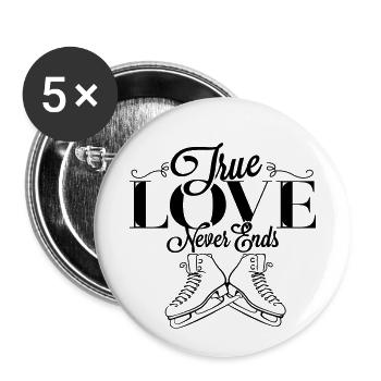 Love Figureskating Wahre Liebe vergeht nie - Buttons klein 25 mm (5er Pack) - Weiß - Vorne