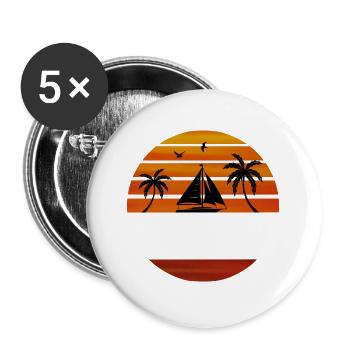Malibu Beach California - Buttons klein 25 mm (5er Pack) - Weiß - Vorne
