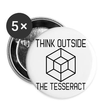Think Outside The Tesseract - Buttons klein 25 mm (5er Pack) - Weiß - Vorne