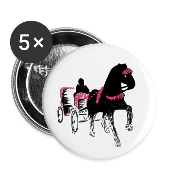 carriage horse middle ages past tradition - Buttons small 1''/25 mm (5-pack) - white - Front
