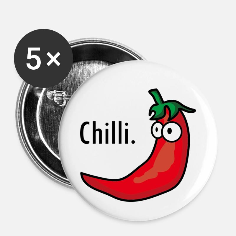 Chilli - Buttons small 1''/25 mm (5-pack) - white