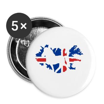 Icelandic Horse : cheval hippocampe Pony Merch - Lot de 5 petits badges (25 mm) - blanc - Devant