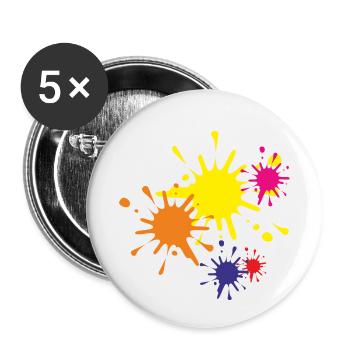 Blob of paint artist painter gift idea - Buttons small 1''/25 mm (5-pack) - white - Front