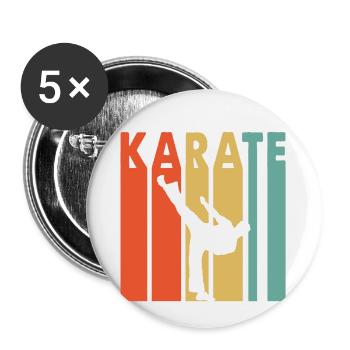 Karate - Buttons klein 25 mm (5er Pack) - Weiß - Vorne