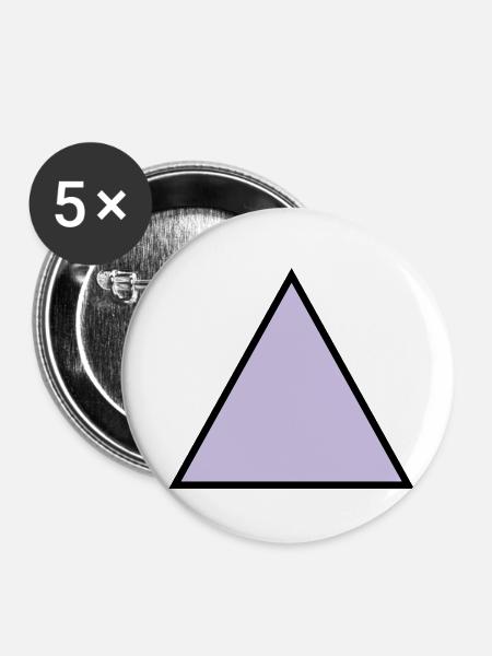 hipster triangle dreieck form - Buttons klein 25 mm (5er Pack) - Weiß