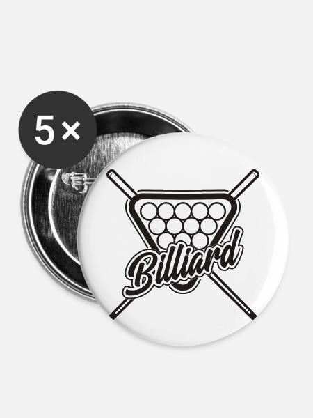 Billard - Buttons klein 25 mm (5er Pack) - Weiß