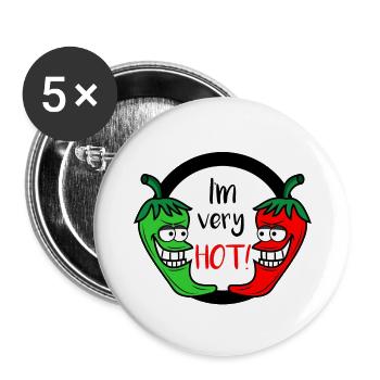 Chili shote comic for chefs and grill masters - Buttons small 1''/25 mm (5-pack) - white - Front