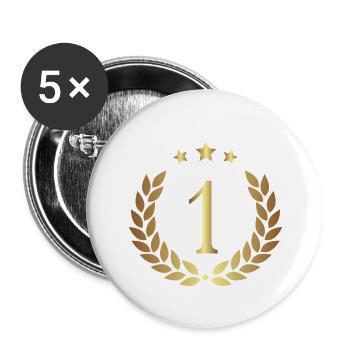 For the number 1 - Buttons small 1''/25 mm (5-pack) - white - Front