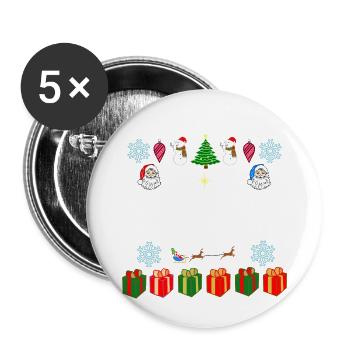 Joyeux Noël - Joyeux Noël - Noël - Lot de 5 petits badges (25 mm) - blanc - Devant