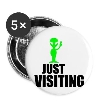 just visiting funny quote - Buttons small 1''/25 mm (5-pack) - white - Front