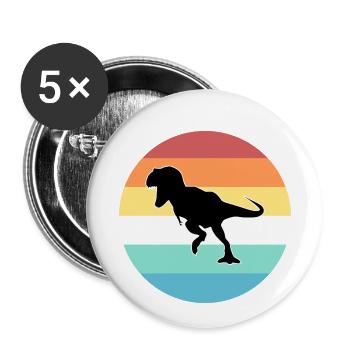 T-Rex - Lot de 5 petits badges (25 mm) - blanc - Devant