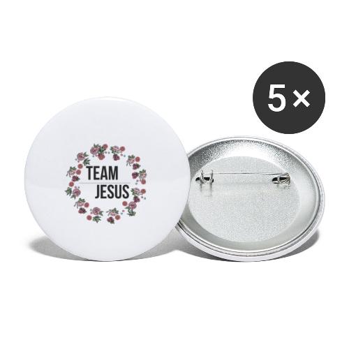 Team Jesus - Christliches Shirt Design Rosenblüten - Buttons klein 25 mm (5er Pack)