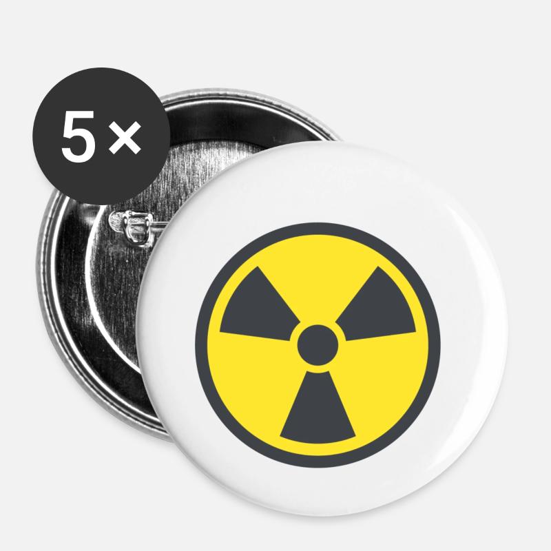 radioactive - Buttons small 1''/25 mm (5-pack) - white