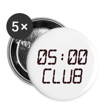 Entraînement hâtif au style de vie 5 h au Club AM - Lot de 5 petits badges (25 mm) - blanc - Devant