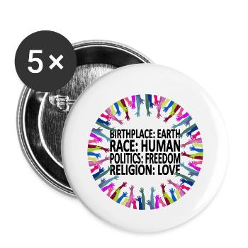 Against racism (English shirt) - Buttons small 1''/25 mm (5-pack) - white - Front