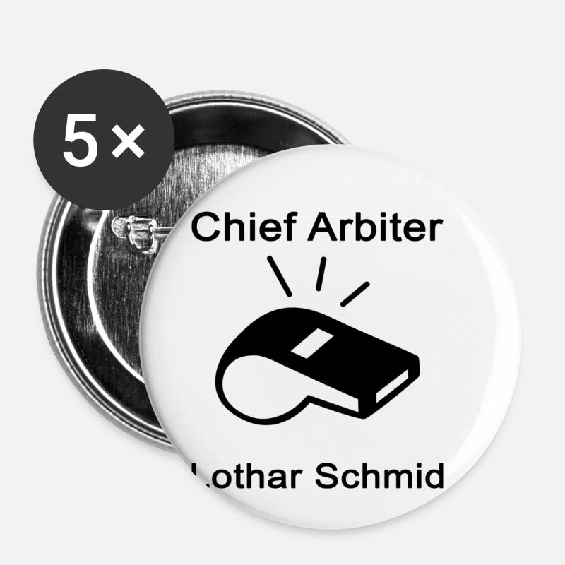 Chief Arbiter - Lothar Schmid Whistle - Buttons small 1''/25 mm (5-pack) - white