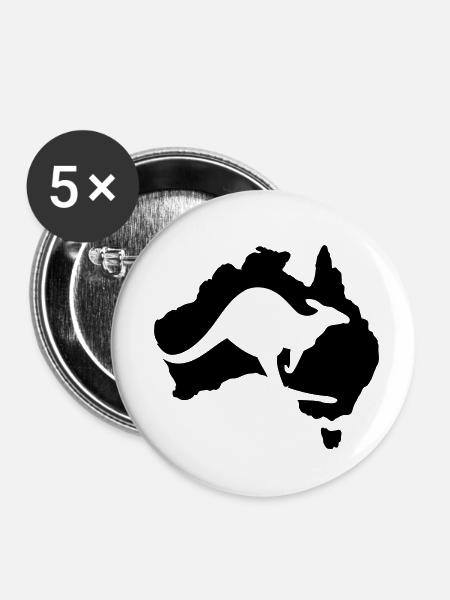 australia_design_je1 - Buttons klein 25 mm (5er Pack) - Weiß