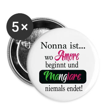 Nonna is where mangiare never ends! - Buttons small 1''/25 mm (5-pack) - white - Front